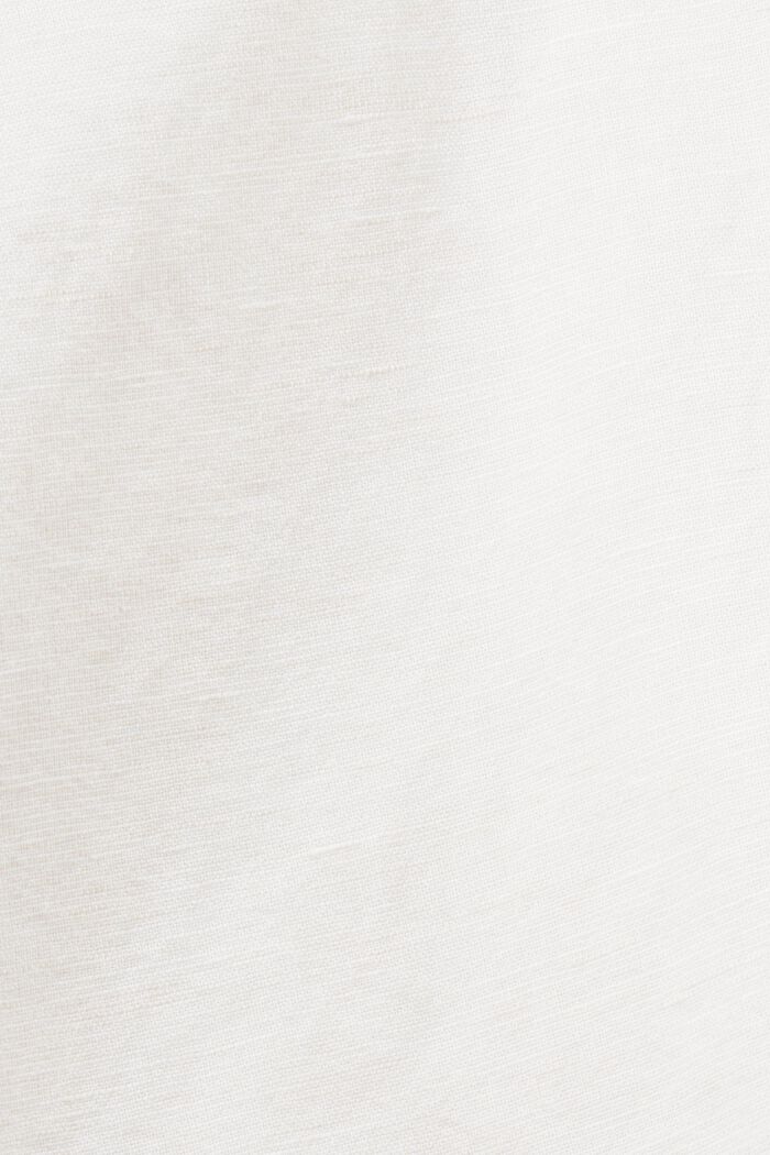 Blusa camisera de algodón y lino, CREAM BEIGE, detail image number 5