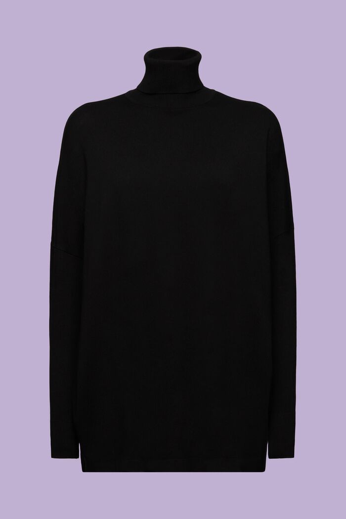 Jersey con mangas murciélago y cuello vuelto, BLACK, detail image number 8