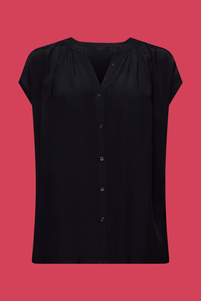 Blusa con botones en la parte delantera, BLACK, detail image number 5