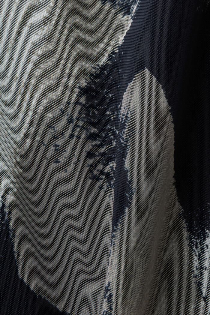 Falda midi de malla estampada, BLACK, detail image number 6