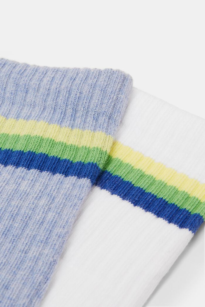 2 pares de calcetines acanalados a rayas, BLUE/WHITE, detail image number 1