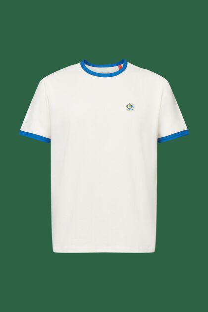 Camiseta de algodón con logotipo y cuello redondo