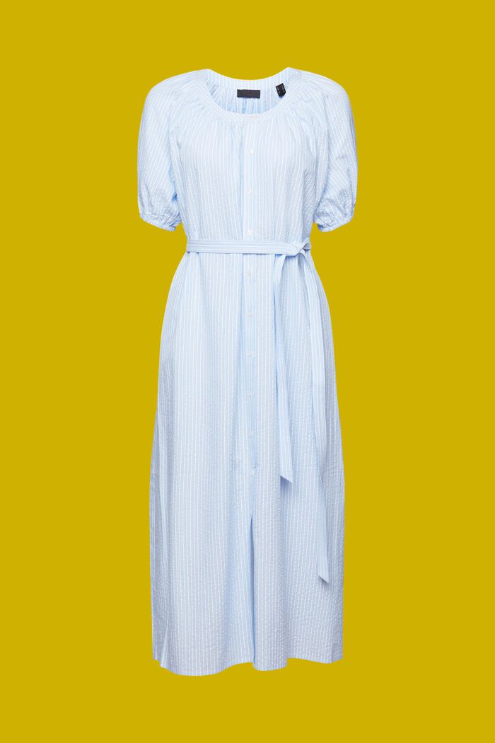 Vestido camisero midi con cinturón, mezcla de algodón, LIGHT BLUE, detail image number 6