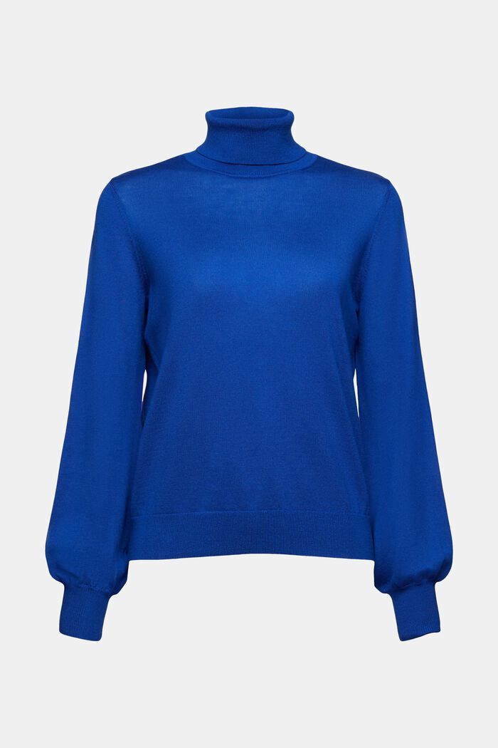 Jersey de lana con cuello alto, BRIGHT BLUE, detail image number 6
