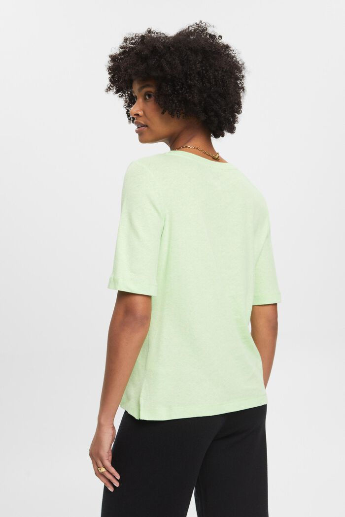 Camiseta de mezcla de lino, CITRUS GREEN, detail image number 3
