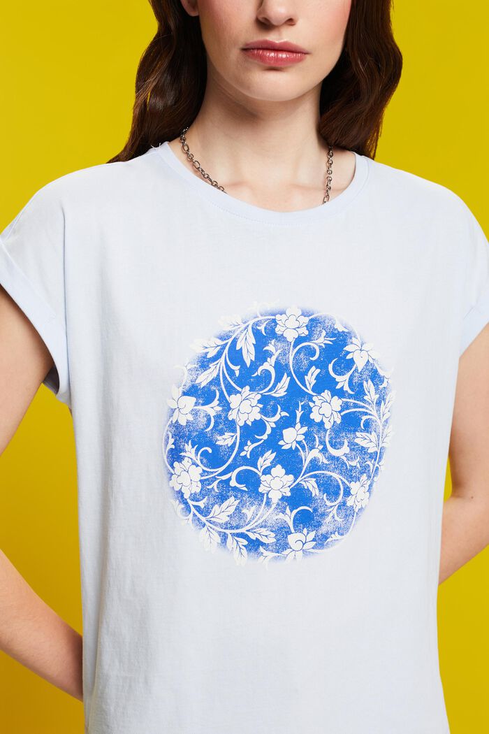 Camiseta con estampado, 100% algodón, PASTEL BLUE, detail image number 2