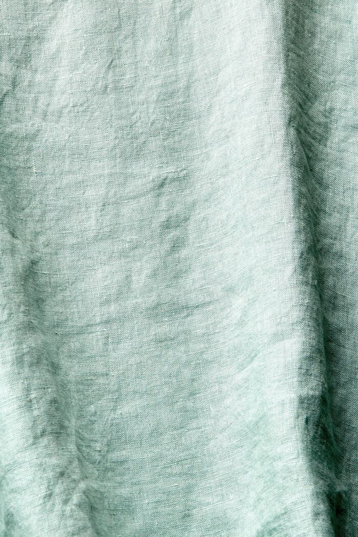 Blusa con detalle de botones, 100% lino, DUSTY GREEN, detail image number 4