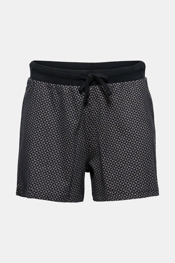Pantalones cortos de pijama con estampado en 100 % algodón ecológico, BLACK, detail image number 6