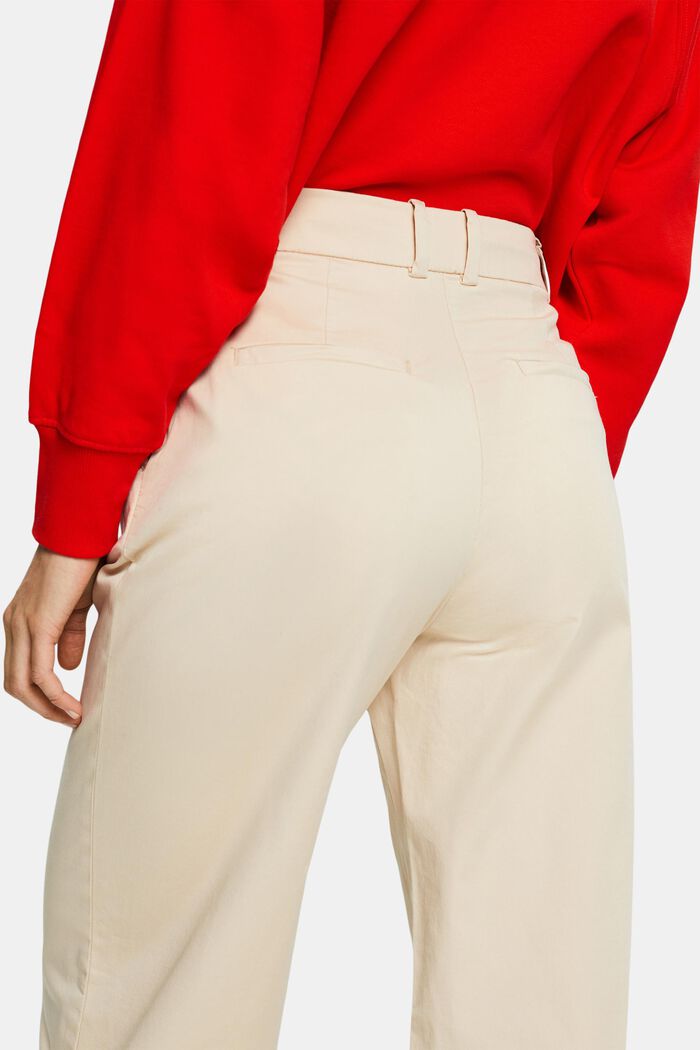 Pantalón chino de pernera amplia, CREAM BEIGE, detail image number 4