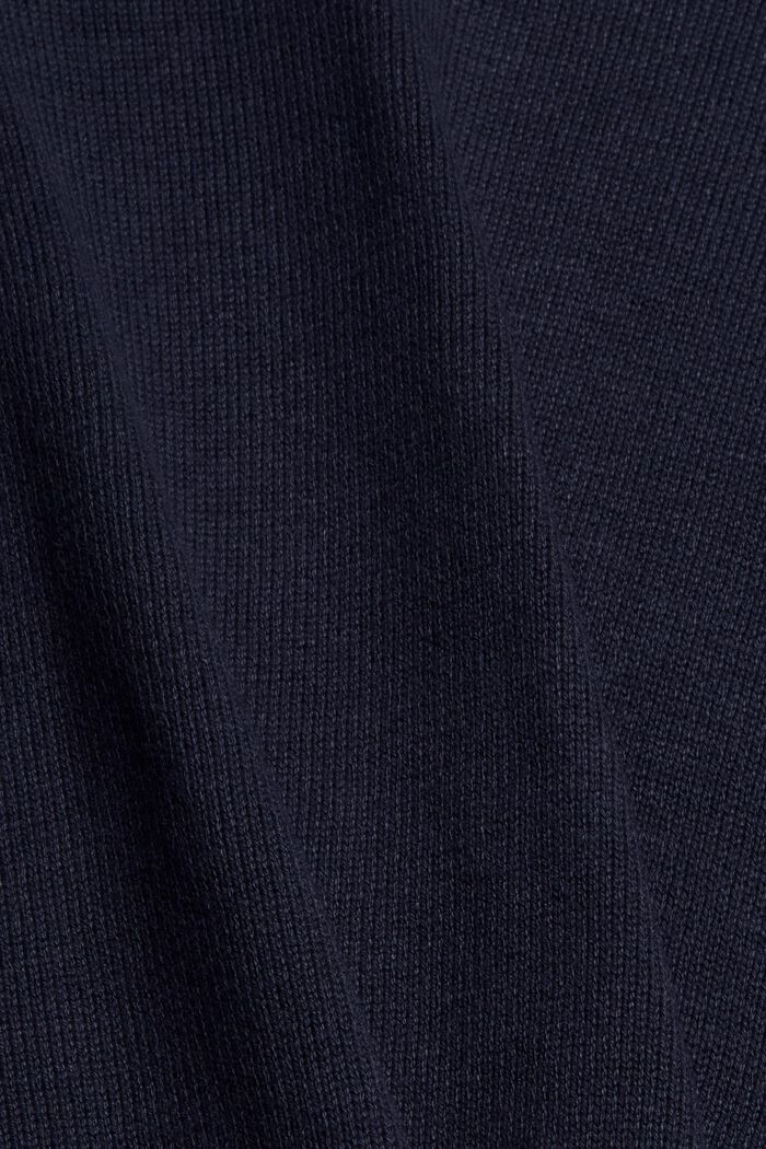 Vestido de punto sencillo con algodón ecológico, NAVY, detail image number 4