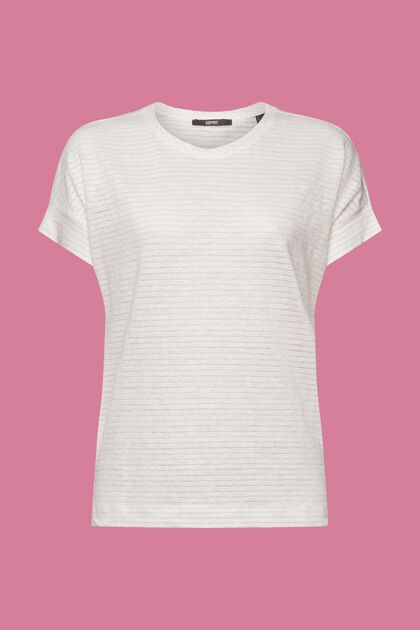 Camiseta de lino con diseño de rayas brillantes