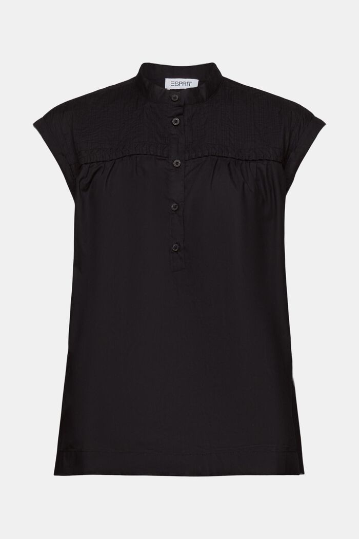 Blusa de algodón sin mangas, BLACK, detail image number 5