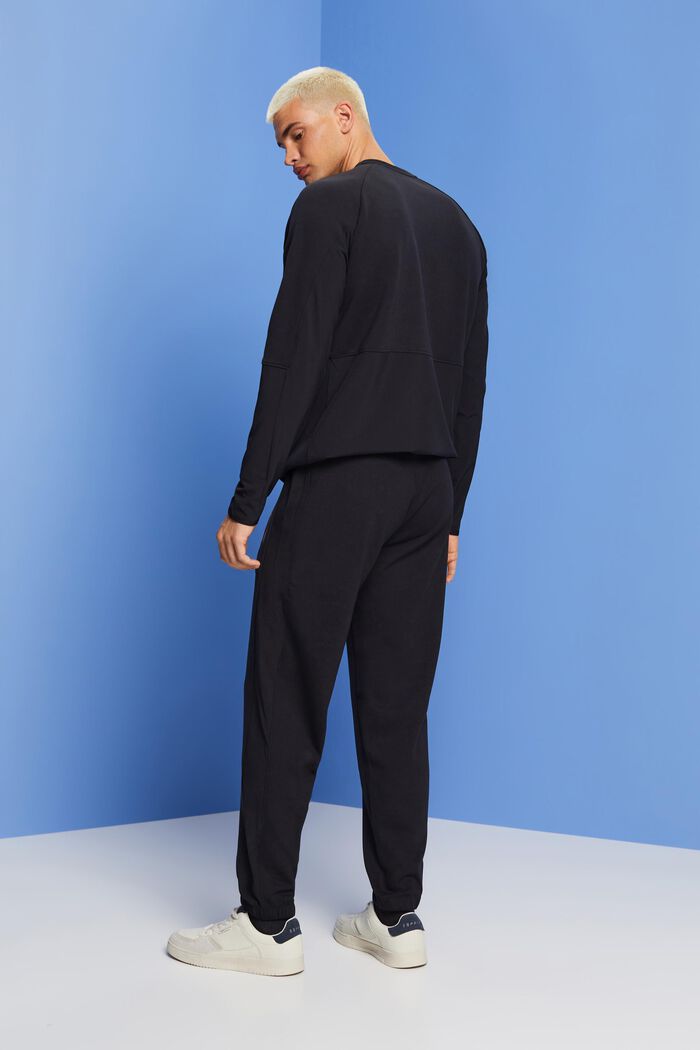 Pantalón deportivo con cremallera en contraste, BLACK, detail image number 3
