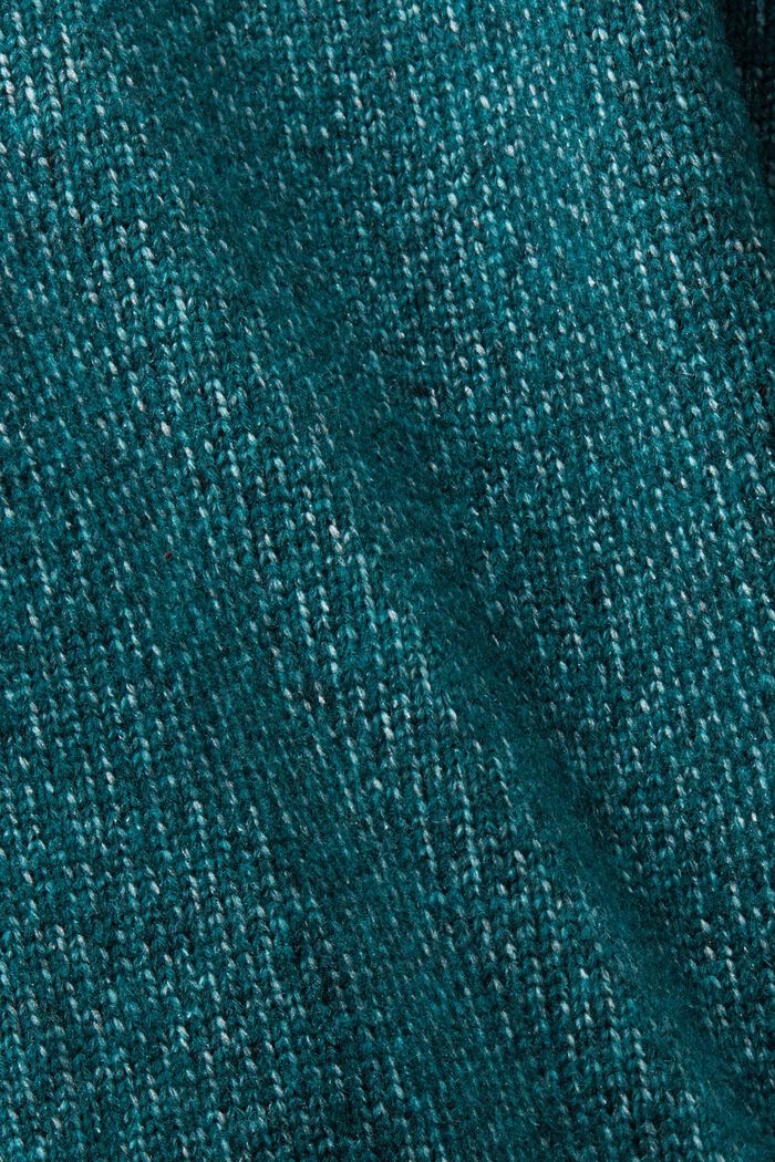Jersey de cuello redondo en mezcla de lana, EMERALD GREEN, detail image number 4