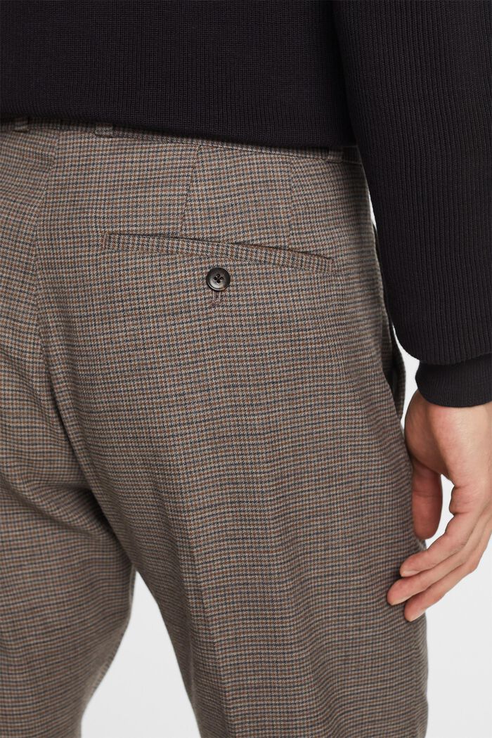Pantalón de lana con diseño de pata de gallo, BROWN GREY, detail image number 4