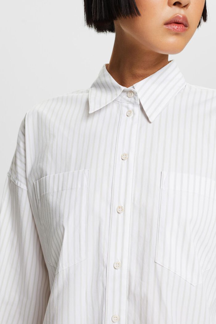 Camisa de cuello abotonado con diseño a rayas, LIGHT GREY, detail image number 3