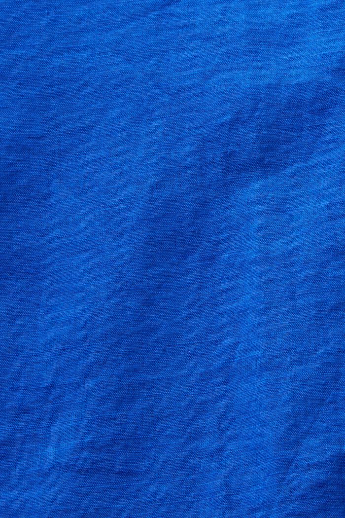 Blusa camisera de algodón y lino, BRIGHT BLUE, detail image number 5