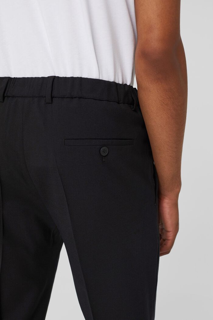 Lana responsable: pantalón con cintura elástica, BLACK, detail image number 5