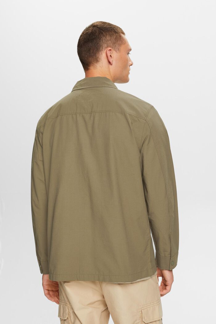 Camisa estilo militar, mezcla de algodón, KHAKI GREEN, detail image number 4
