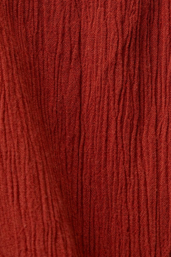 Pantalón corto de algodón sin cierre con efecto arrugado, TERRACOTTA, detail image number 5