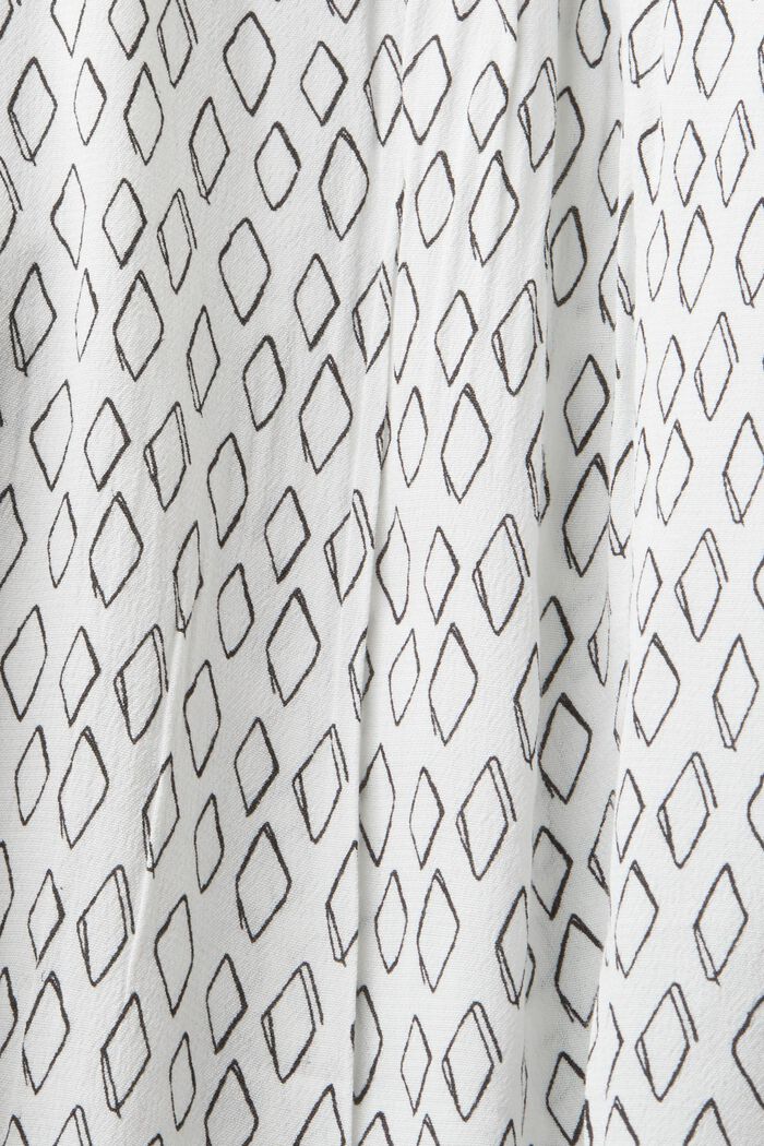 Blusa de crepé estampado con cuello en V, OFF WHITE, detail image number 4