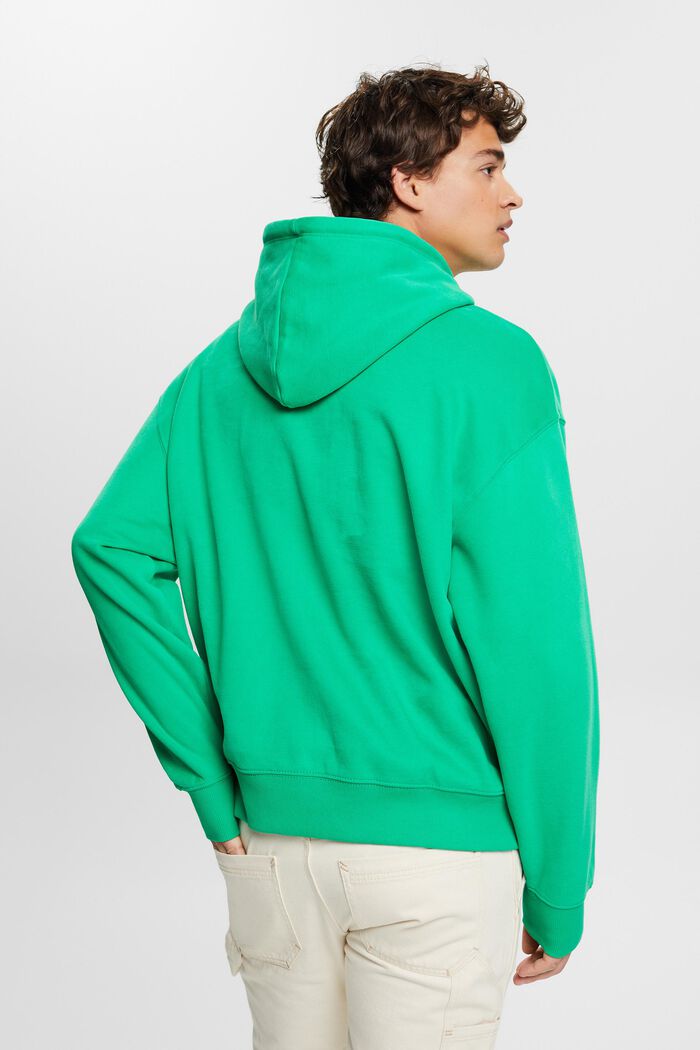 Sudadera con capucha en mezcla de algodón con logotipo, GREEN, detail image number 5