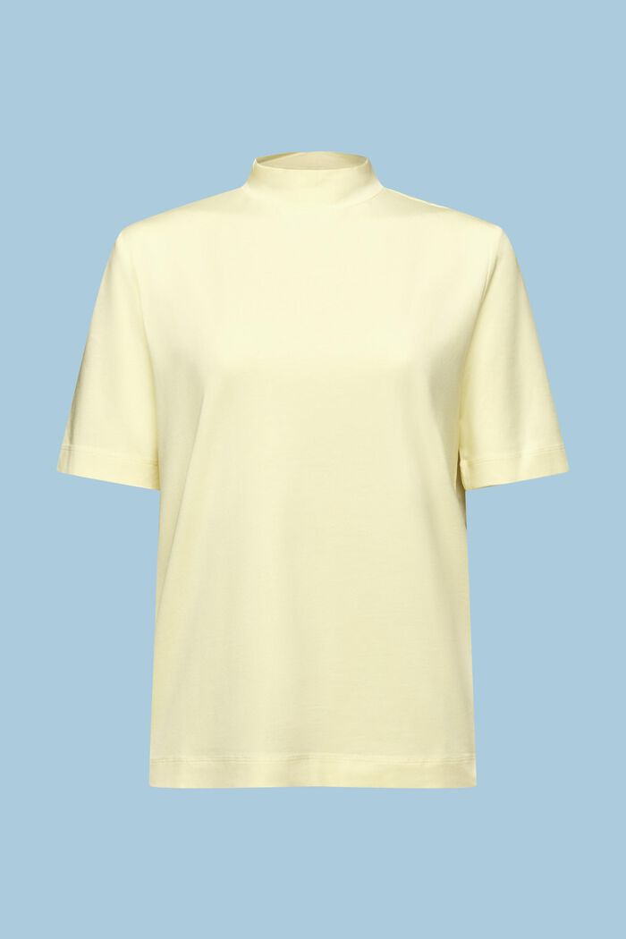 Camiseta de jersey con cuello redondo, LIME YELLOW, detail image number 6