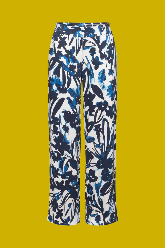 Pantalones ligeros con perneras anchas, LENZING™ ECOVERO™, DARK BLUE, detail image number 6