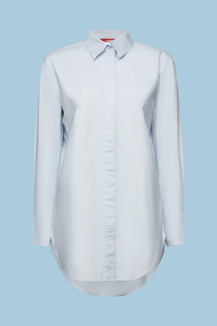 Camisa oversize en popelina de algodón, LIGHT BLUE, detail image number 5