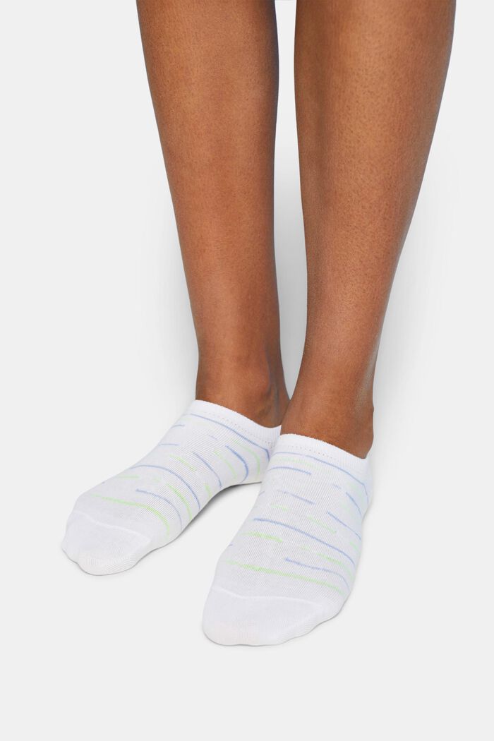 Pack de 2 calcetines tobilleros de algodón ecológico efecto invisible, WHITE, detail image number 1