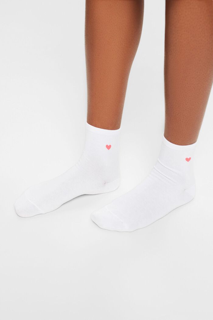 Pack de 2 pares de calcetines de corazones, WHITE, detail image number 1