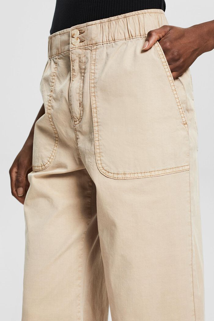 Pantalón culotte con cintura elástica, BEIGE, detail image number 2