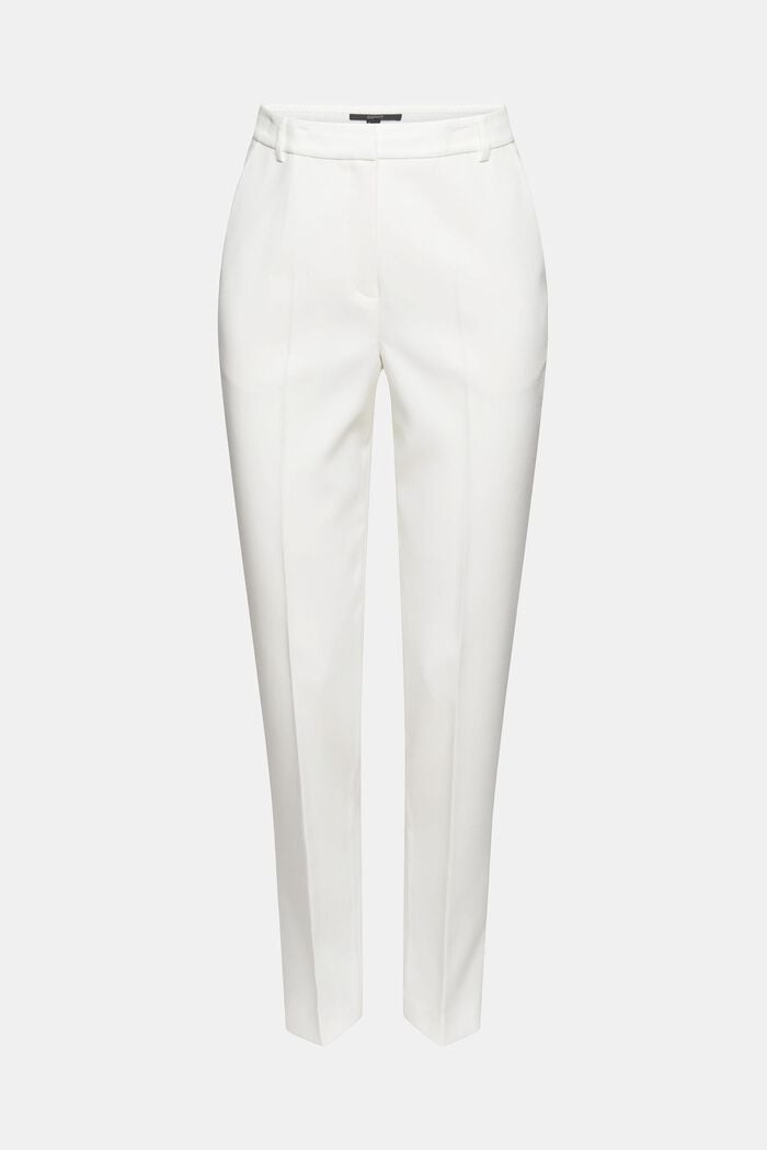 Pantalón con rayas de planchado, OFF WHITE, overview
