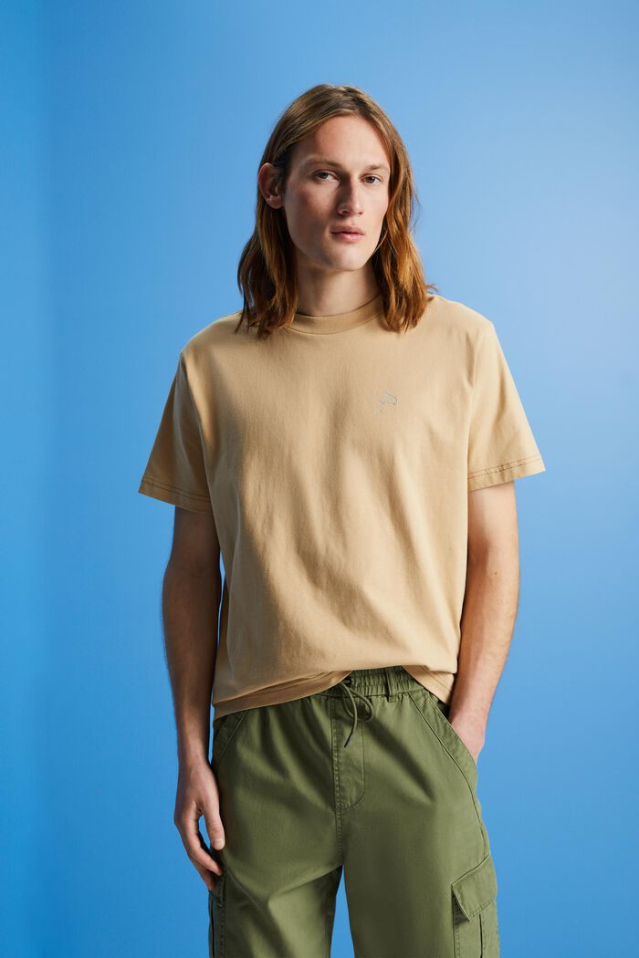 Camiseta de algodón con estampado de delfín, SAND, detail image number 0