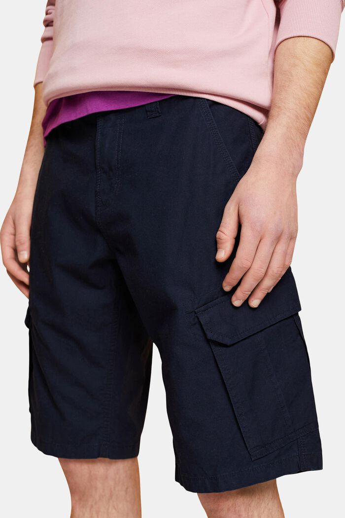 Pantalones cargo cortos, 100 % algodón, NAVY, detail image number 2