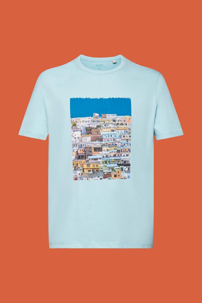 Camiseta de punto estampada, 100% algodón, LIGHT TURQUOISE, detail image number 5