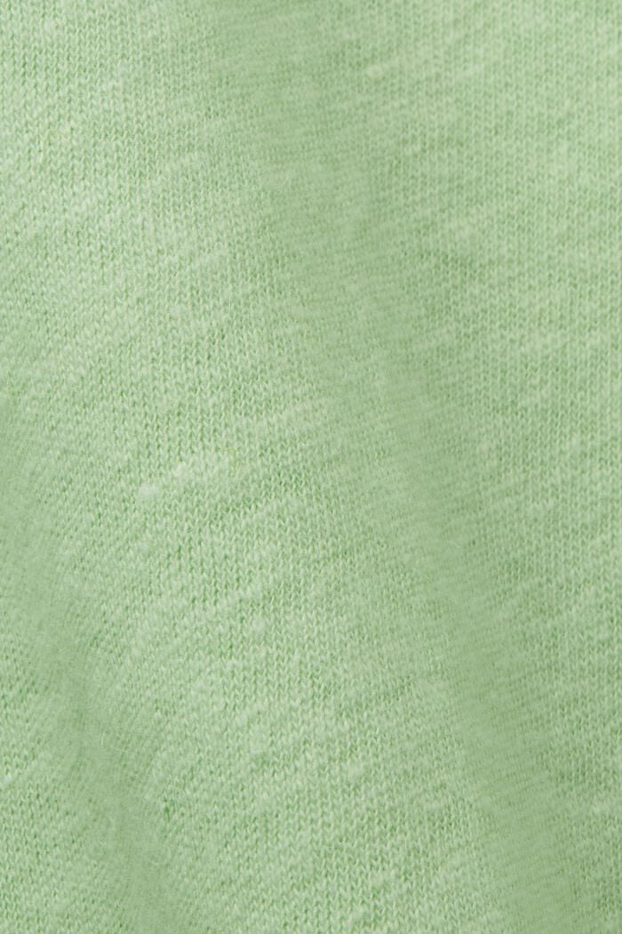 CURVY Camiseta en mezcla de algodón y lino, CITRUS GREEN, detail image number 1