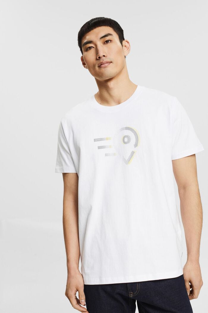 Camiseta de algodón ecológico con estampado, WHITE, detail image number 0