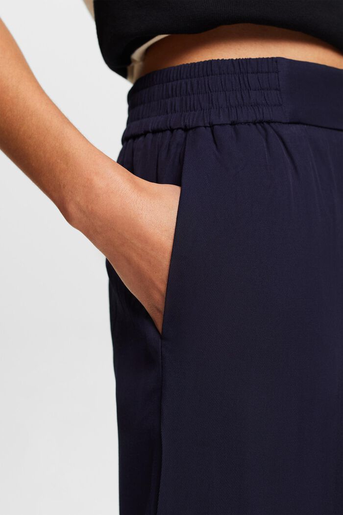 Pantalones anchos de sarga sin cierres, NAVY, detail image number 2