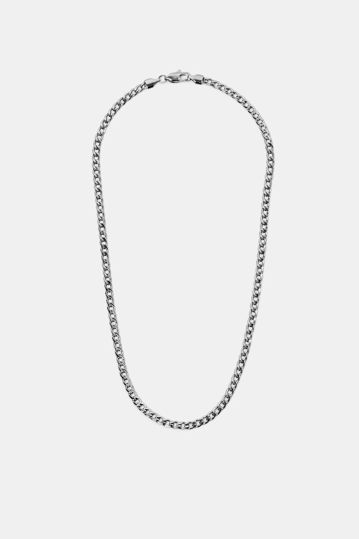 Collar de cadena de metal brillante, SILVER, detail image number 0