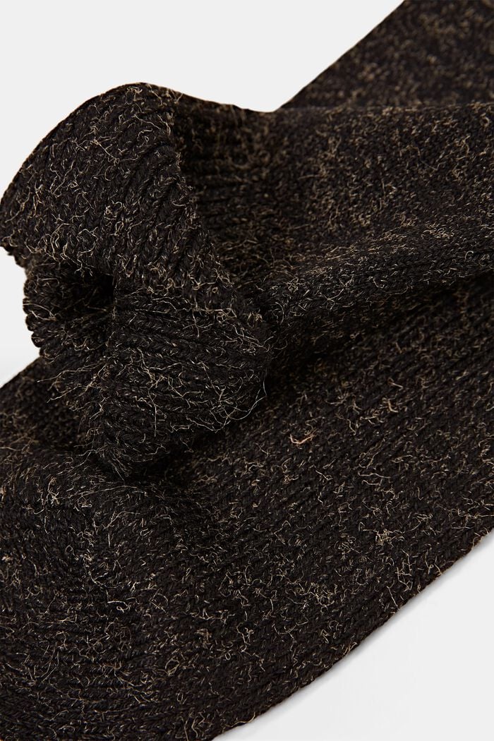 Calcetines jaspeados en mezcla de algodón, BLACK, detail image number 1
