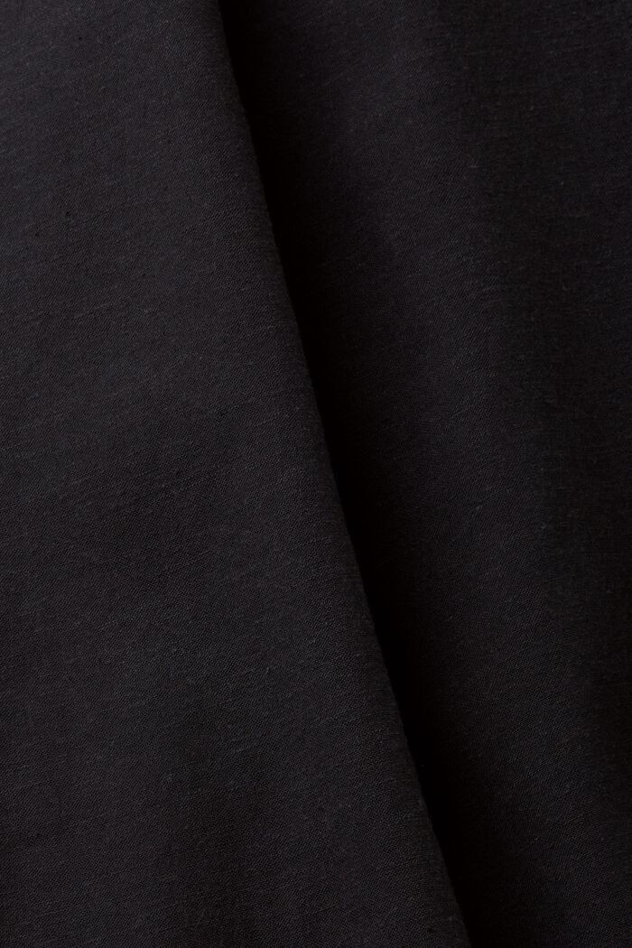 Vestido camisero con lino, BLACK, detail image number 5