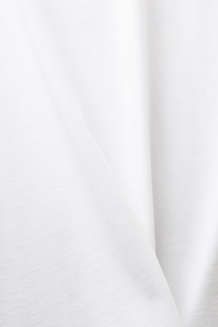 Camiseta en tejido jersey de algodón con diseño geométrico, WHITE, detail image number 4