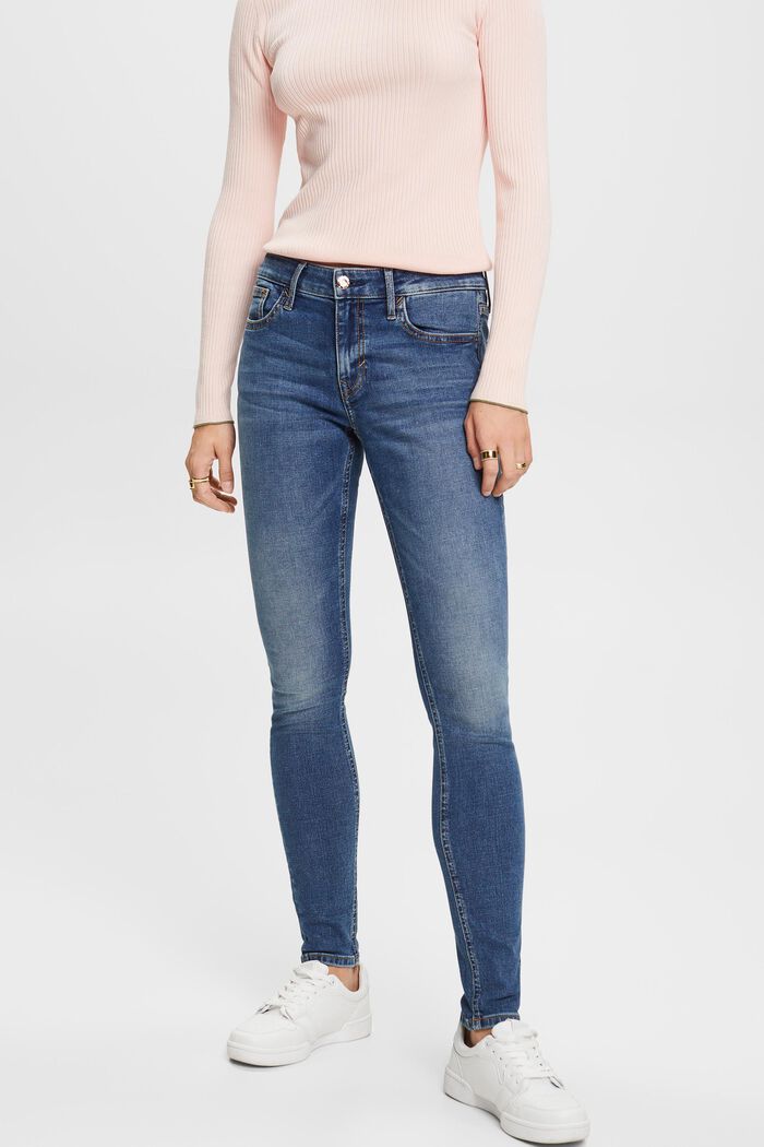 Jeans mid-rise skinny, BLUE MEDIUM WASHED, detail image number 1