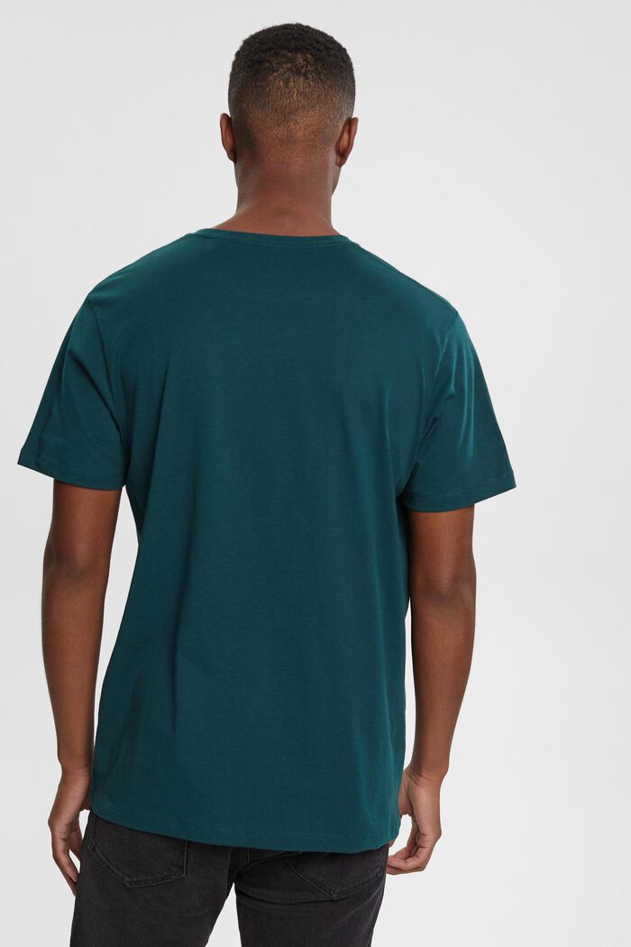 Camiseta con estampado en el pecho, DARK TEAL GREEN, detail image number 3