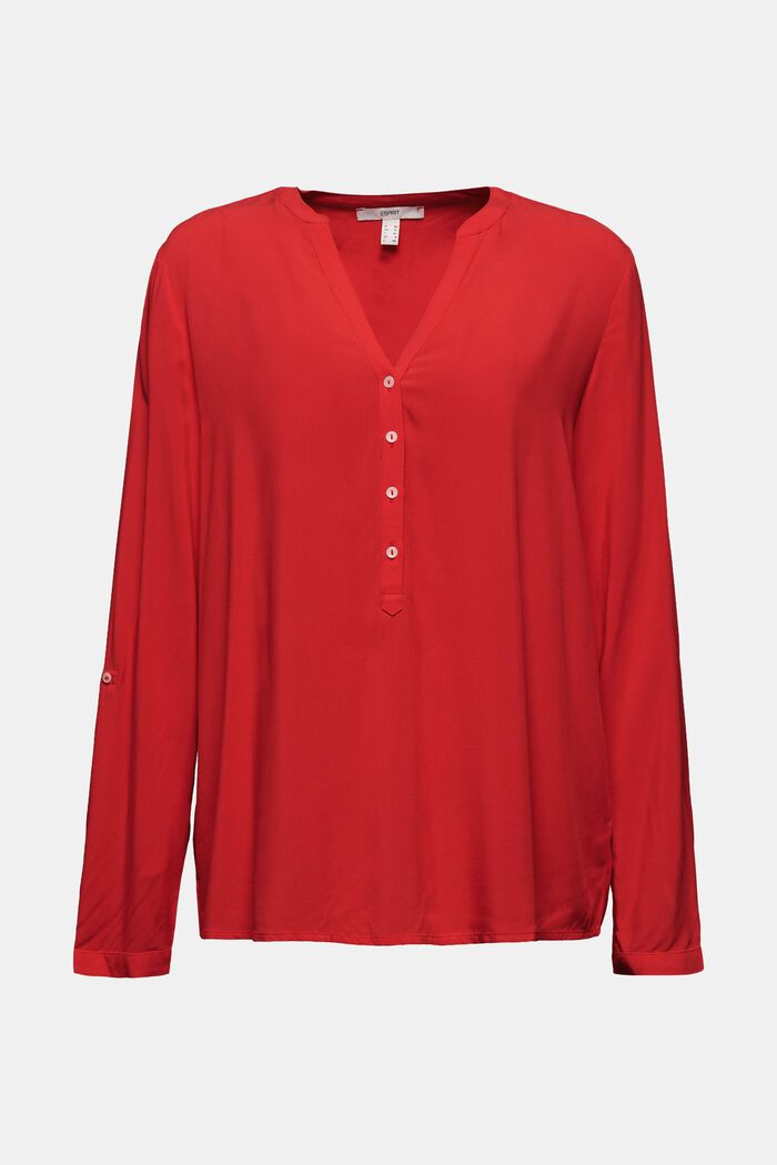 Blusa estilo henley, LENZING™ ECOVERO™, RED, detail image number 0
