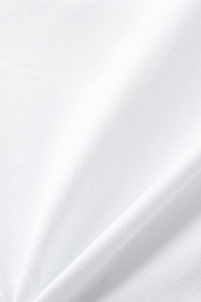 Camiseta de jersey de algodón pima con cuello redondo, WHITE, detail image number 5