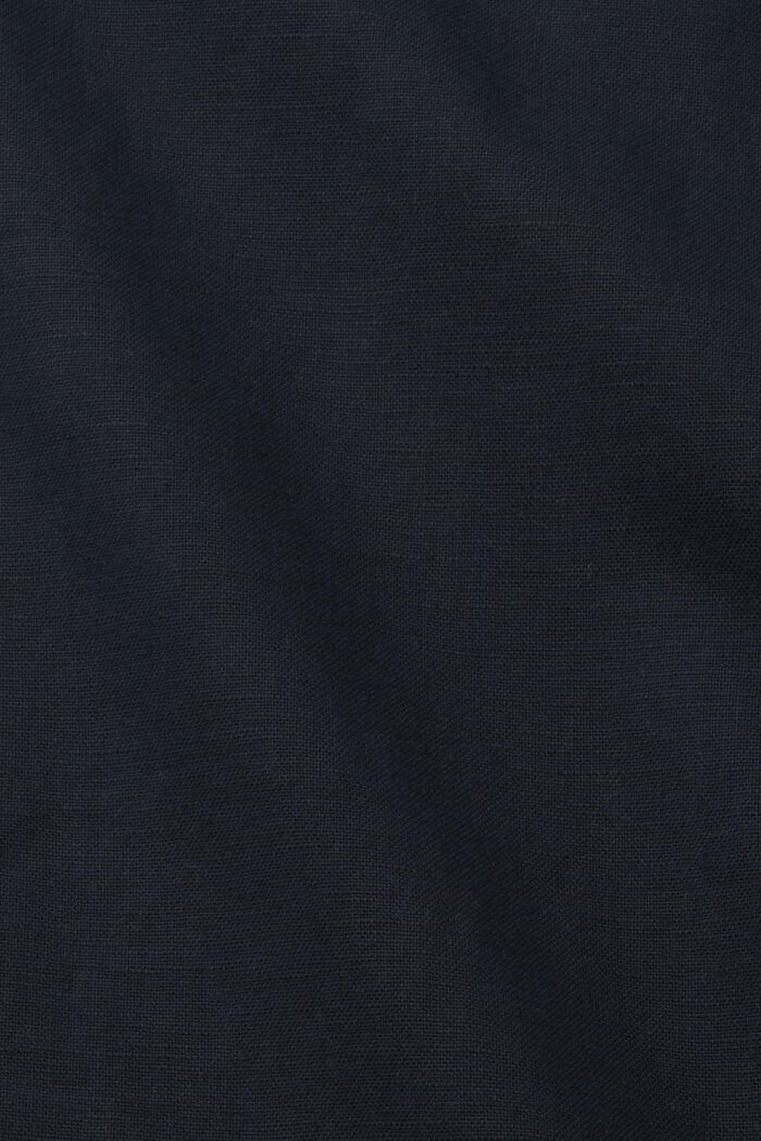 Pantalones en mezcla de algodón y lino, BLACK, detail image number 5