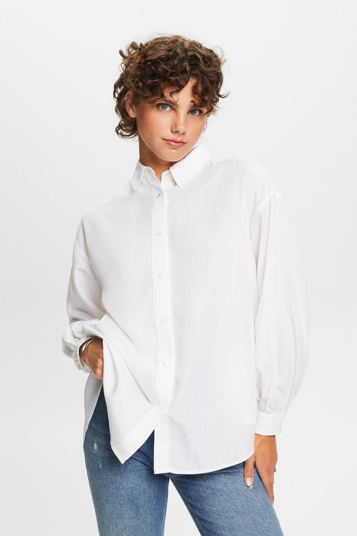 Blusa camisera oversize, WHITE, detail image number 0