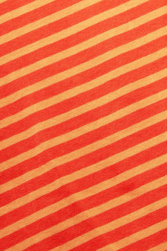 Camiseta de algodón a rayas con cuello barco, ORANGE RED, detail image number 5